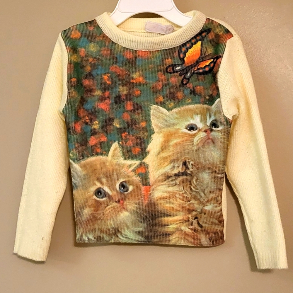 Vintage kitten pullover sweater